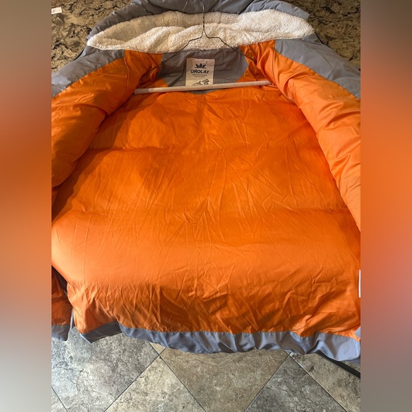 Orolay Duck Down Thick Jacket Gray Size 4X Winter Coat With Hood Plus Size 28 - Picture 13 of 16